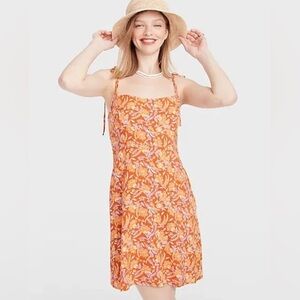 J. Crew Floral Kauai Tie-strap Summer Mini Dress in Painted Block Print size 22